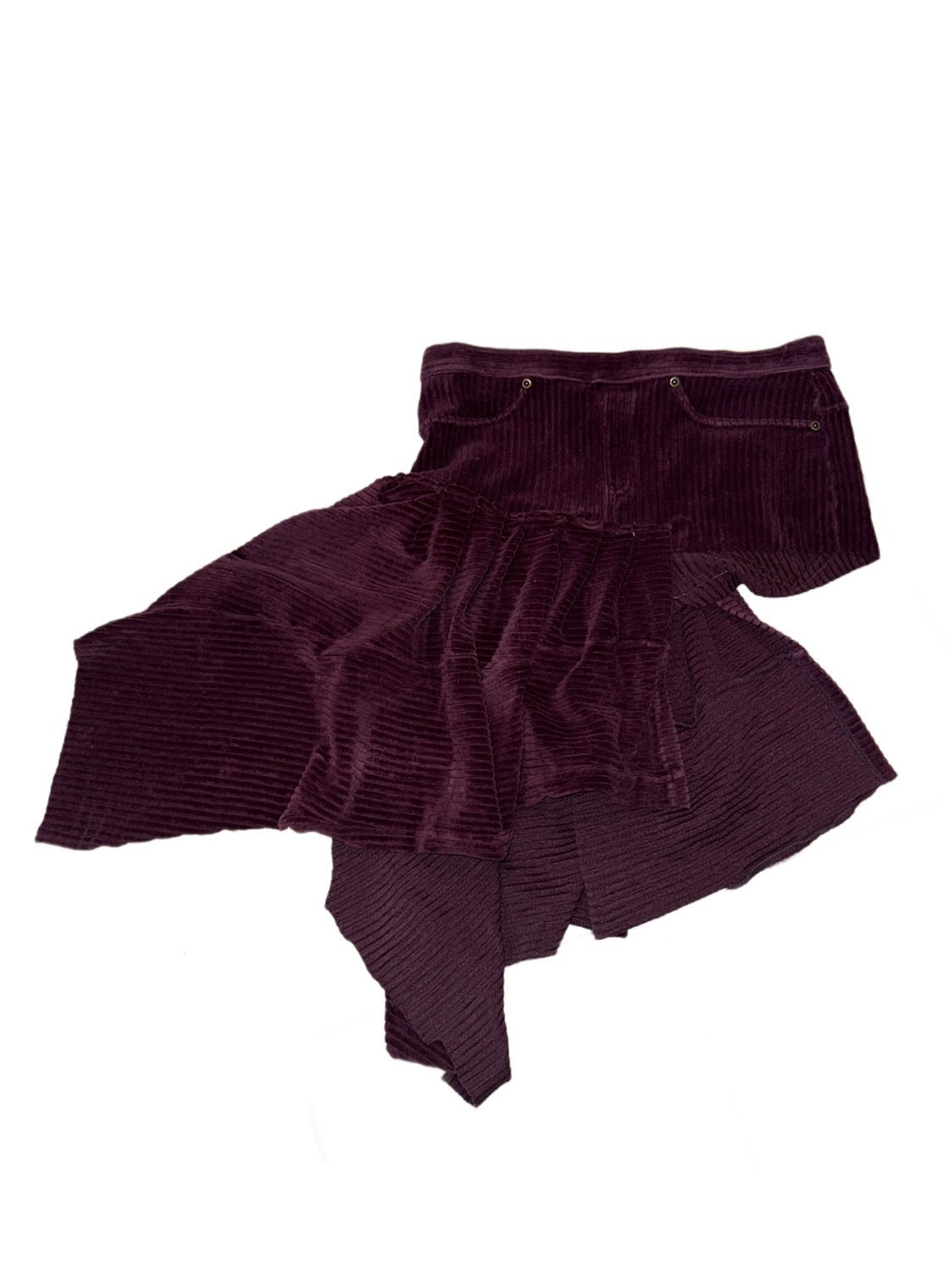 Velvet high low skirt
