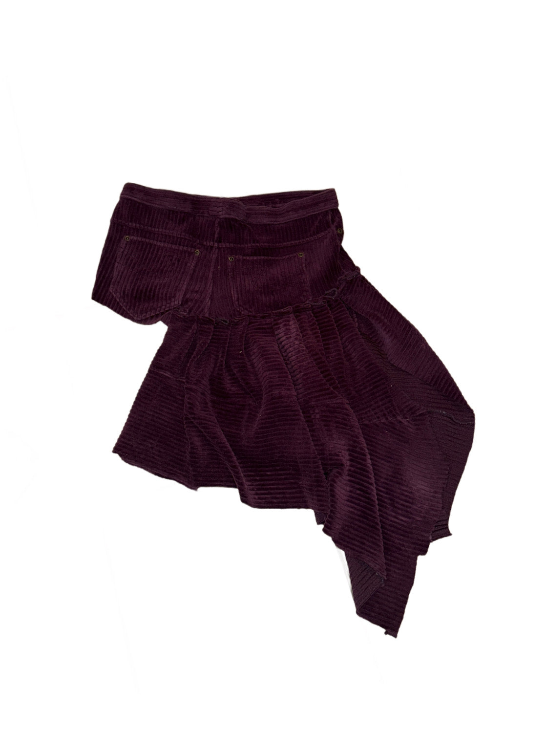 Velvet high low skirt