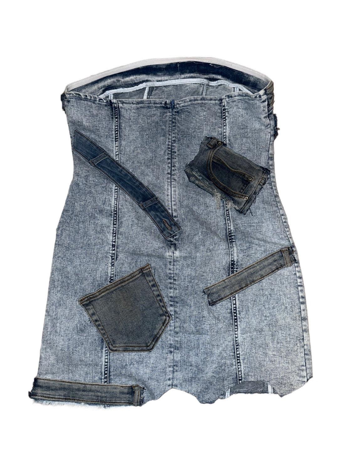 Denim patchwork dress
