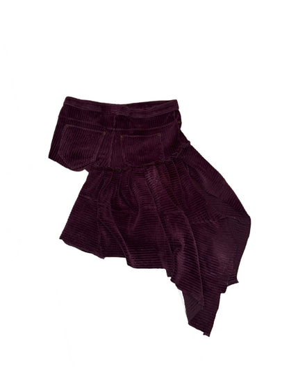 Velvet high low skirt