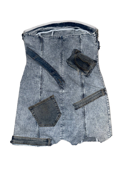 Denim patchwork dress