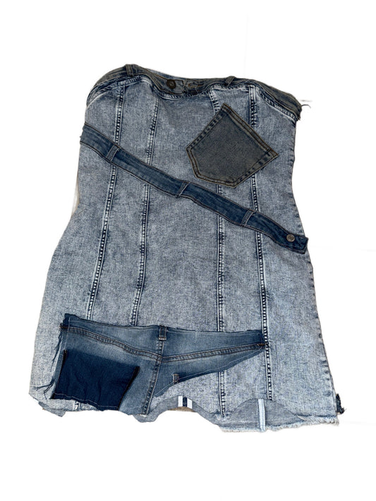Denim patchwork dress
