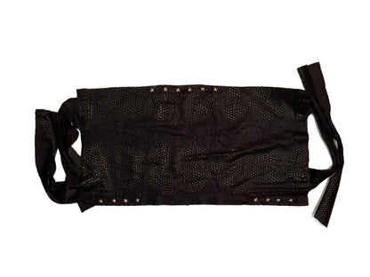 Black snakeskin crop